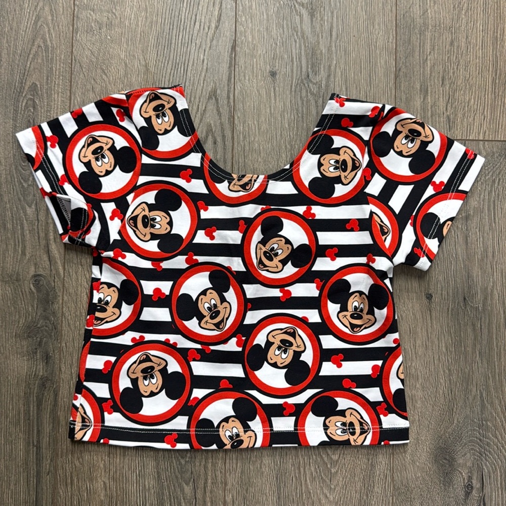 Disney Raising Wilds Mickey Mouse Crop Tee, Girls size 10
